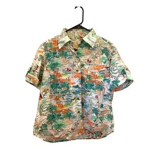 Women’s S/M unbranded Monte Carlo theme novelty button up